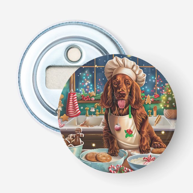 Décapsuleur Irish Setter Gâteau de vacances : Noël festif (Devant)