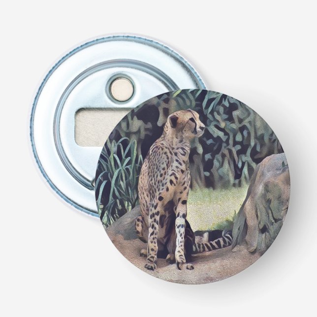 Décapsuleur Jaguar Dans La Peinture À Huile Forestière, Ouvrag (Devant)