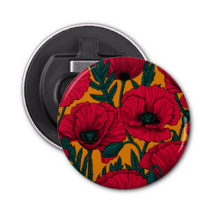 Décapsuleur Jardin aux coquelicots rouges