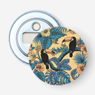 Décapsuleur Jardin toucan en jaune et bleu