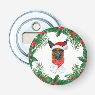 Décapsuleur Joli chien Berger Allemand branches de pin de Noël