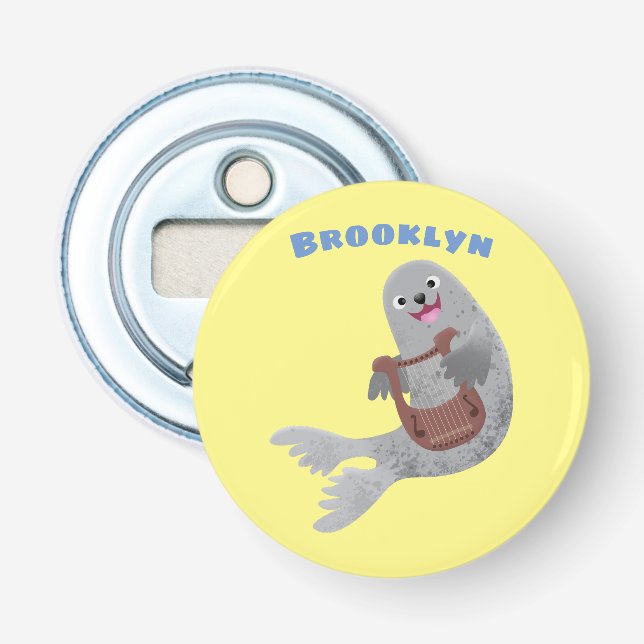 Décapsuleur Joli dessin animé sur le phoque du Groenland (Devant)