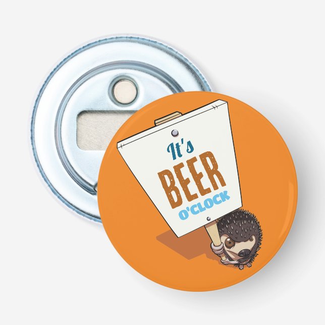 Décapsuleur Joli Hérisson C'est Beer O'Clock Drôle Drôle Carto (Devant)
