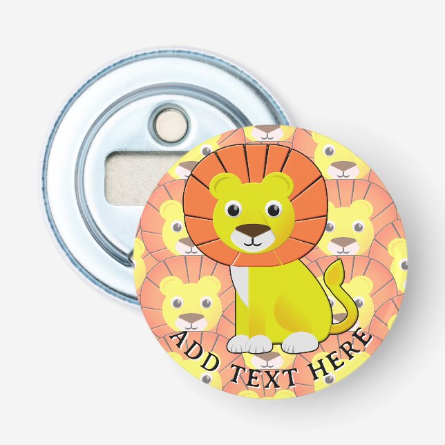Décapsuleur Joli Lion Bébé sur tout le Motif d'impression (Devant)
