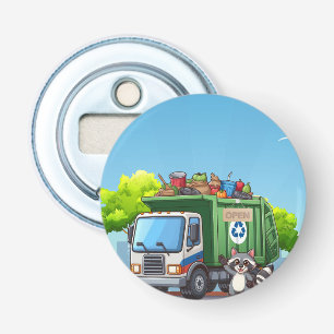 Décapsuleur Joli raton laveur et camion de "nourriture"