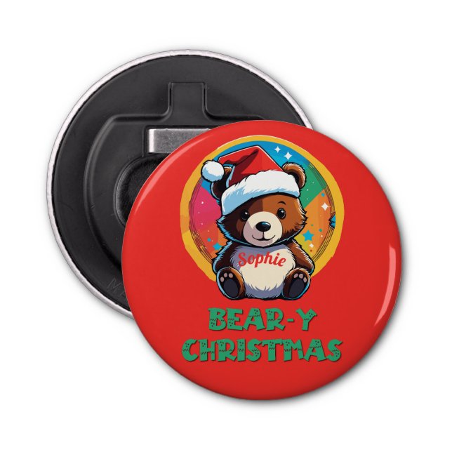 Décapsuleur Jolie adorable Kawaii Chibi Ours de Noël (Devant)