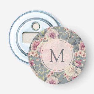 Décapsuleur Jolie rose Roses et Coeurs Perles Monogramme