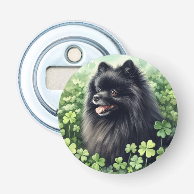 Décapsuleur Jour de la Saint Patrick noir de Poméranie (Devant)