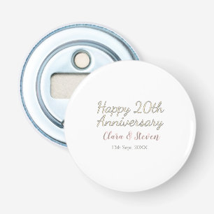 DÉCAPSULEUR JOYEUX 20E ANNIVERSAIRE DE MARIAGE NOM PINK GRAY P