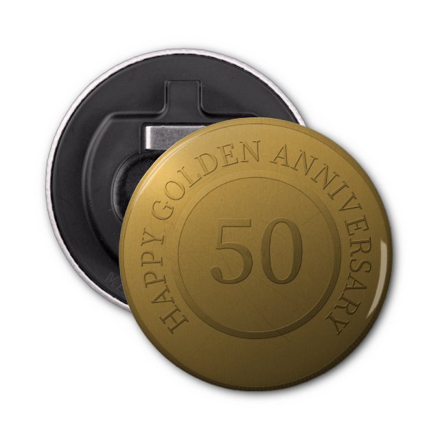 Décapsuleur Joyeux anniversaire de mariage d'or (Devant)