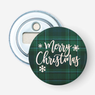 Décapsuleur Joyeux Noël vert Plaid