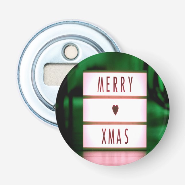 Décapsuleur Joyeux Noël XMAS Vert et Rouge (Devant)
