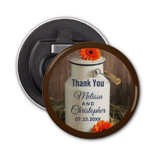 Décapsuleur Jus de lait blanc rustique avec Mariage de fleurs