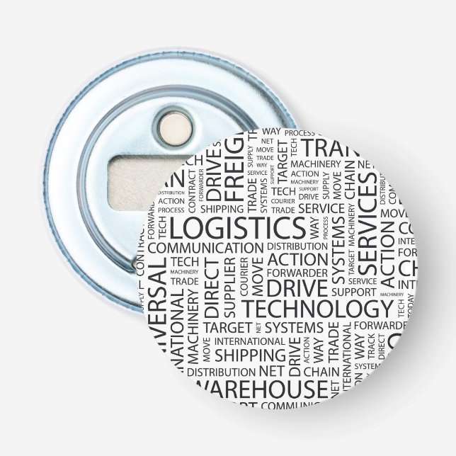 Décapsuleur La LOGISTIQUE modèle avec des mots (Devant)