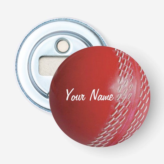 Décapsuleur La Personnaliser rouge de la balle de cricket avec (Devant)