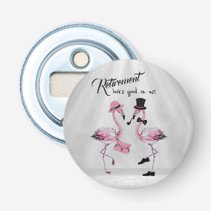 Décapsuleur La retraite nous va bien ! Flamant rose chic et cl