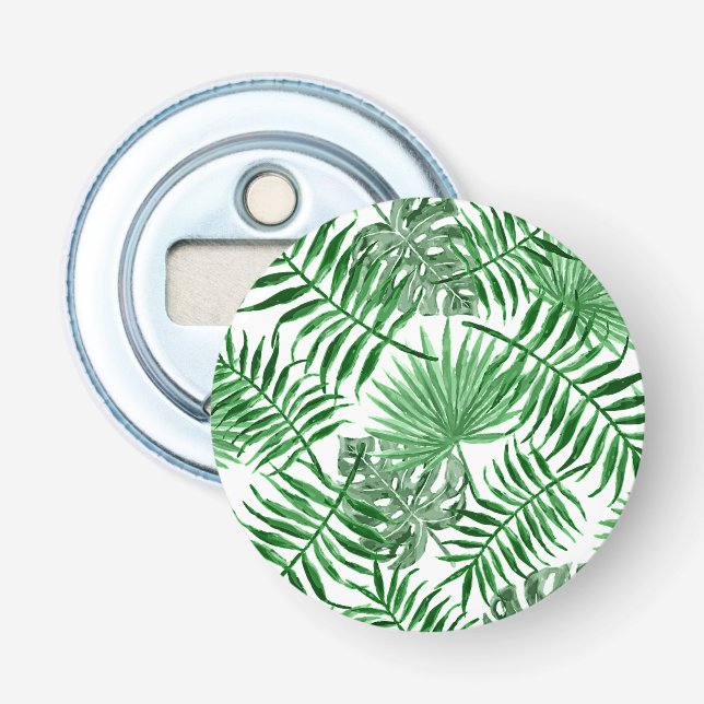 Décapsuleur L'art de l'aquarelle d'été des Feuilles de la palm (Devant)