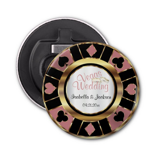 Décapsuleur Las Vegas Styled Mariage Dusty Rose Gold (Devant)