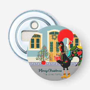 Décapsuleur Le coq portugais avec un cadeau de Noël