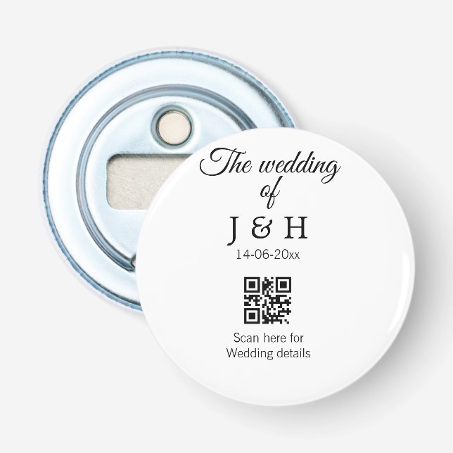 Décapsuleur Le mariage d'ajouter le nom de couple QR code scan (Devant)