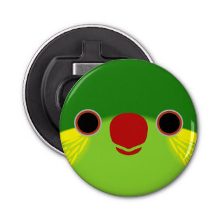 Décapsuleur Le visage d'une loriette à flanc rouge