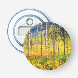 Décapsuleur Les arbres d'Aspen à l'automne dans les Rocheuses