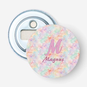 Décapsuleur lettre c initiale nom pastel aquarelle rose bleu