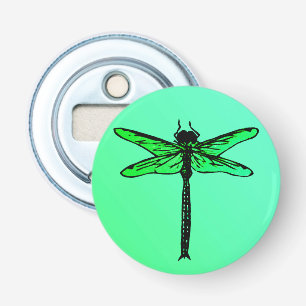 Décapsuleur libellule japonaise vintage, vert émeraude