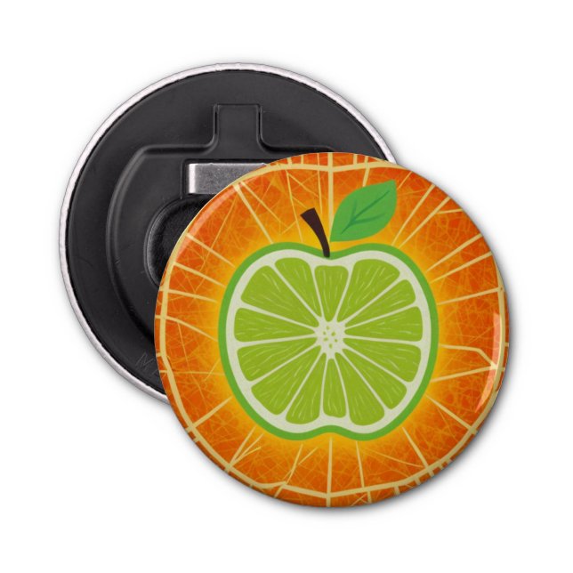Décapsuleur Lime Apple Pop - Gras Citrus Art Bottle Opener (Devant)