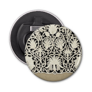 Décapsuleur Linge de dentelle mariage blanc classique jolie