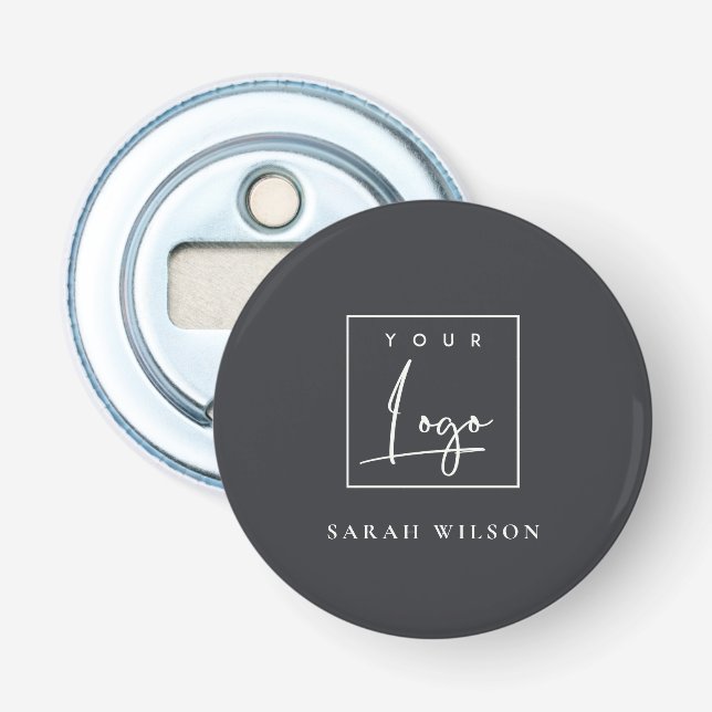 Décapsuleur Logo promotionnel personnalisé minimal noir (Devant)