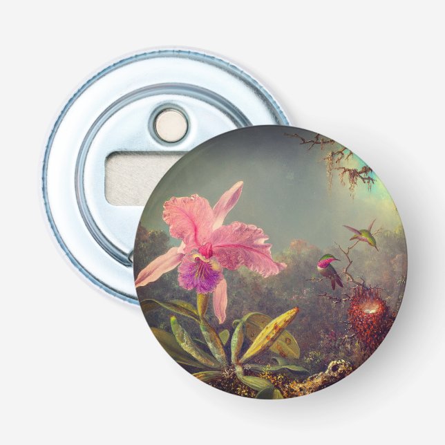 Décapsuleur L'orchidée de Cattleya et trois colibris Heade (Devant)
