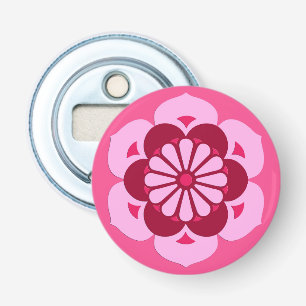 Décapsuleur Lotus Flower Mandala, Fuchsia Pink et Bourgogne