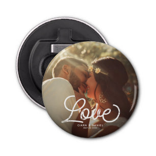 Décapsuleur LOVE Modern Calligraphy Simple Mariage photo