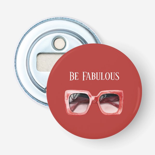 Décapsuleur Lunettes de soleil rouges fabuleuses (Devant)