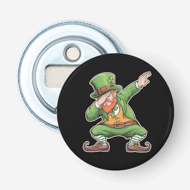 Décapsuleur Lutin de la Saint-Patrick Dab Dabbing en vert  (Devant)