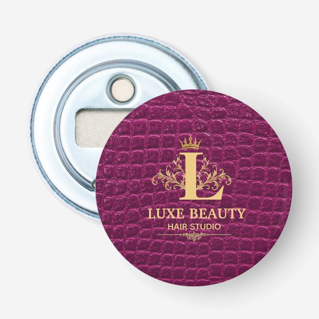 Décapsuleur Luxury Crocodile Leather Monogram Gold Initial  (Devant)