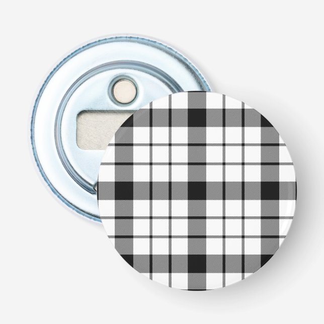 Décapsuleur MacFarlane tartan noir blanc plaid (Devant)