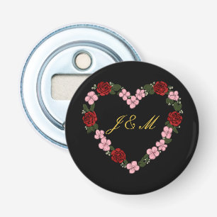 Décapsuleur Magnétique noir avec cœur rose et rouge