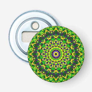 Décapsuleur Mandala jaune, vert, violet