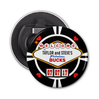 Décapsuleur Mariage à Vegas Casino Bucks Poker Chip