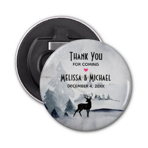 Décapsuleur Mariage d'aquarelle gris-rustique