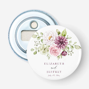 Décapsuleur Mariage Élégant Fleurs Prune Automne Hiver