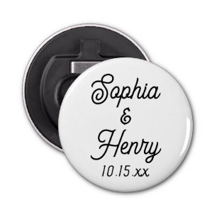 Décapsuleur Mariage Favor Script élégant Typographie noire