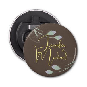 Décapsuleur Mariage Moderne Minimaliste Plain Calligraphie Nom