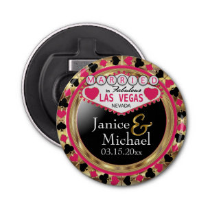 Décapsuleur Marié à Las Vegas Style - Rose foncé