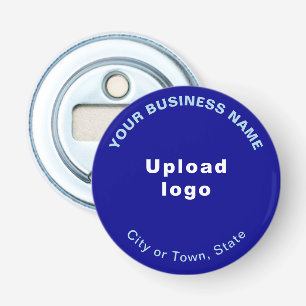 Décapsuleur Marque d'affaires sur Blue Small Round Bottle Open