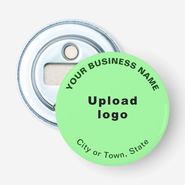 Décapsuleur Marque d'affaires sur vert clair petit rond (Devant)
