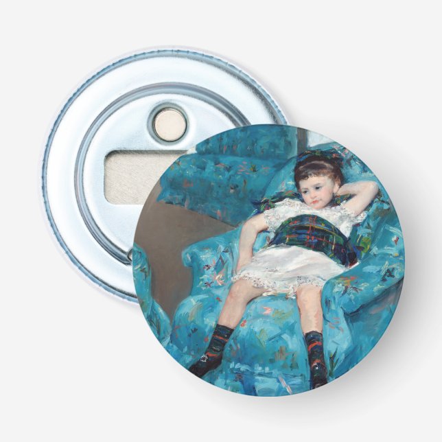 Décapsuleur Mary Cassatt - Petite fille dans un fauteuil bleu (Devant)