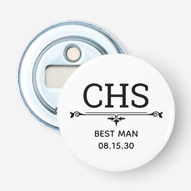 Décapsuleur Meilleures initiales de l'homme (Devant)